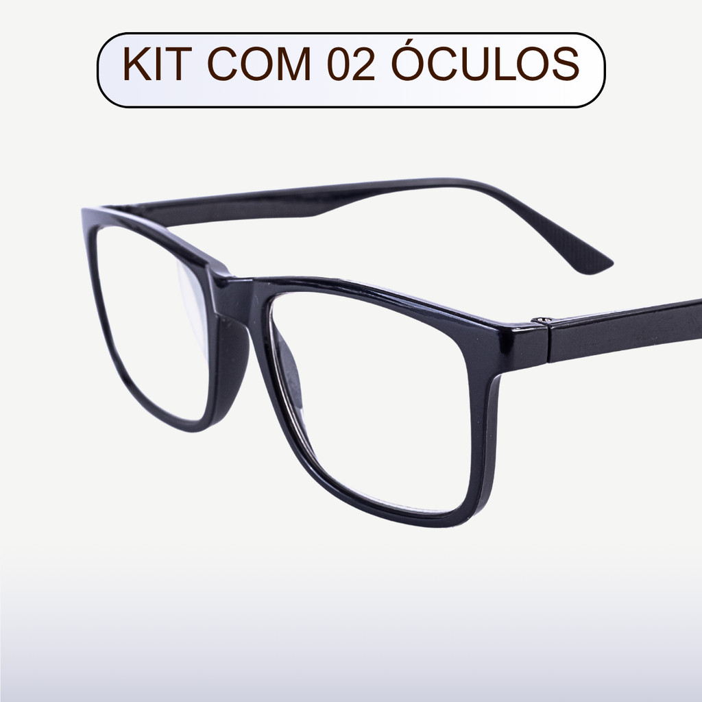 Kit com 2 Óculos de Grau para Leitura, Trabalho e Descanso – Unissex, Leve e Confortável