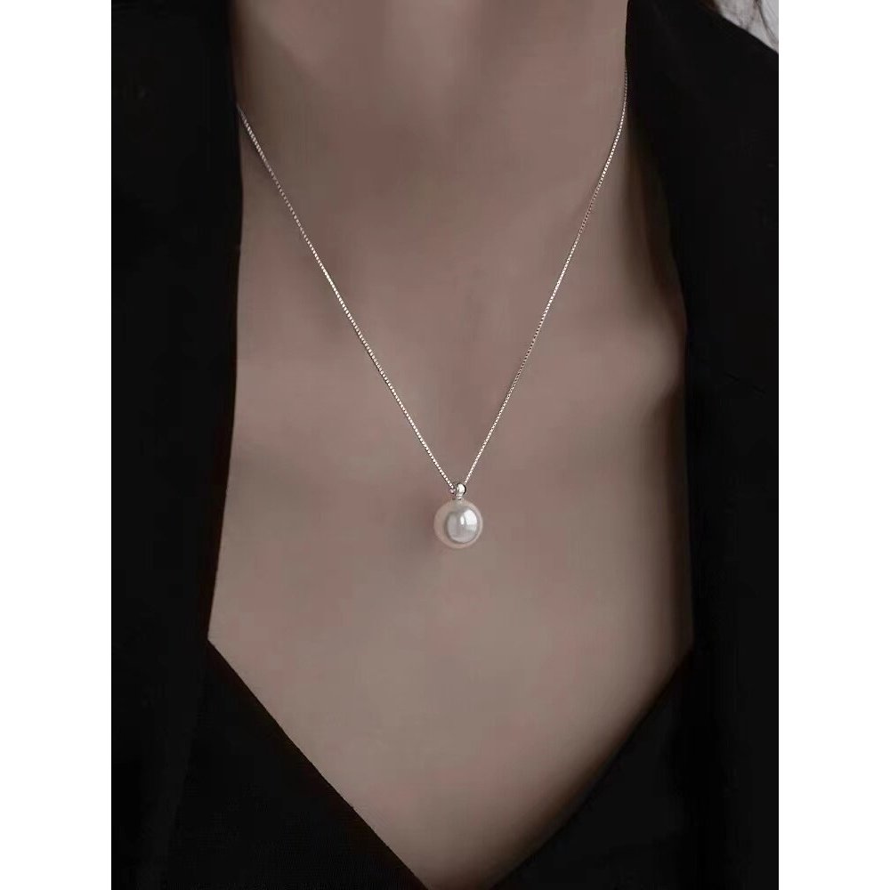 colar femenino colar aço inoxidável 925 prata esterlina pérola colar luz luxo colar 2023 novo estilo de venda quente H