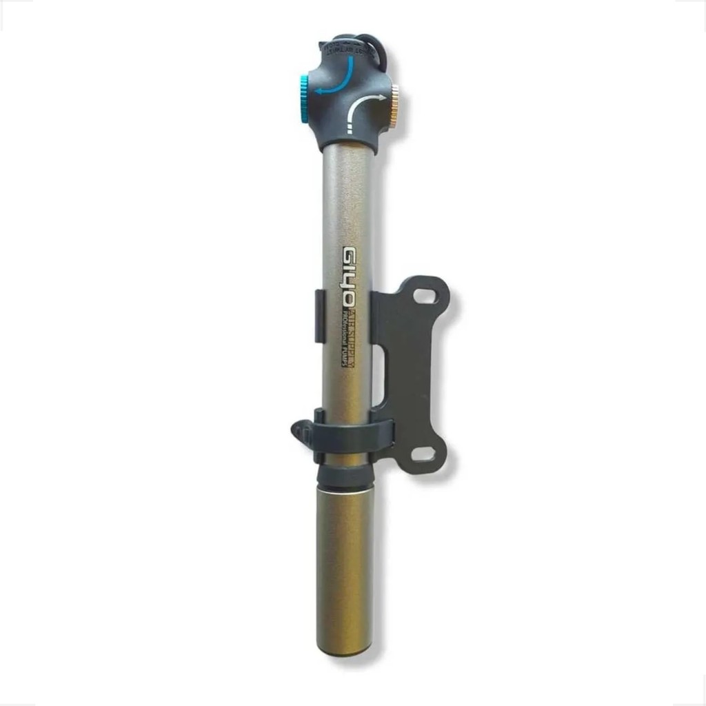 Mini Bomba de ar Encher Pneu Bicicleta Giyo Aluminio Telescopica Aplicador co2 com suporte