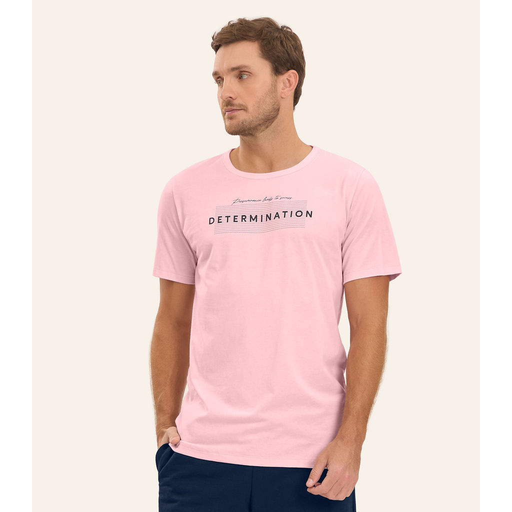 Camiseta Meia Malha Masculina Diametro Rosa