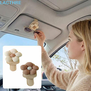 LACTHRE Clipe Para Viseira Solar De Carro , Suporte Óculos De Flores Com Design , Cor Bege