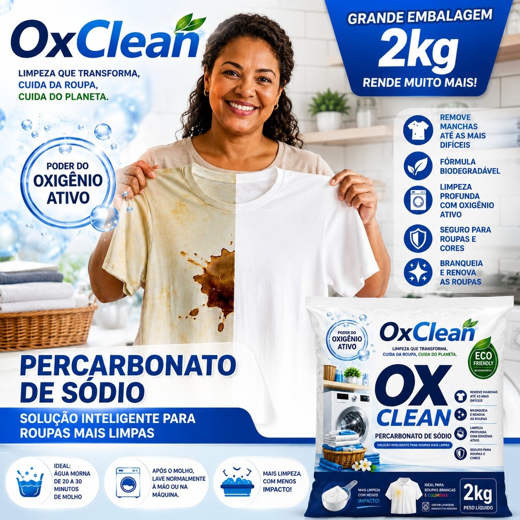 percarbonato de sodio puro - branqueador de roupas até 5kg — imagem 2 de 2