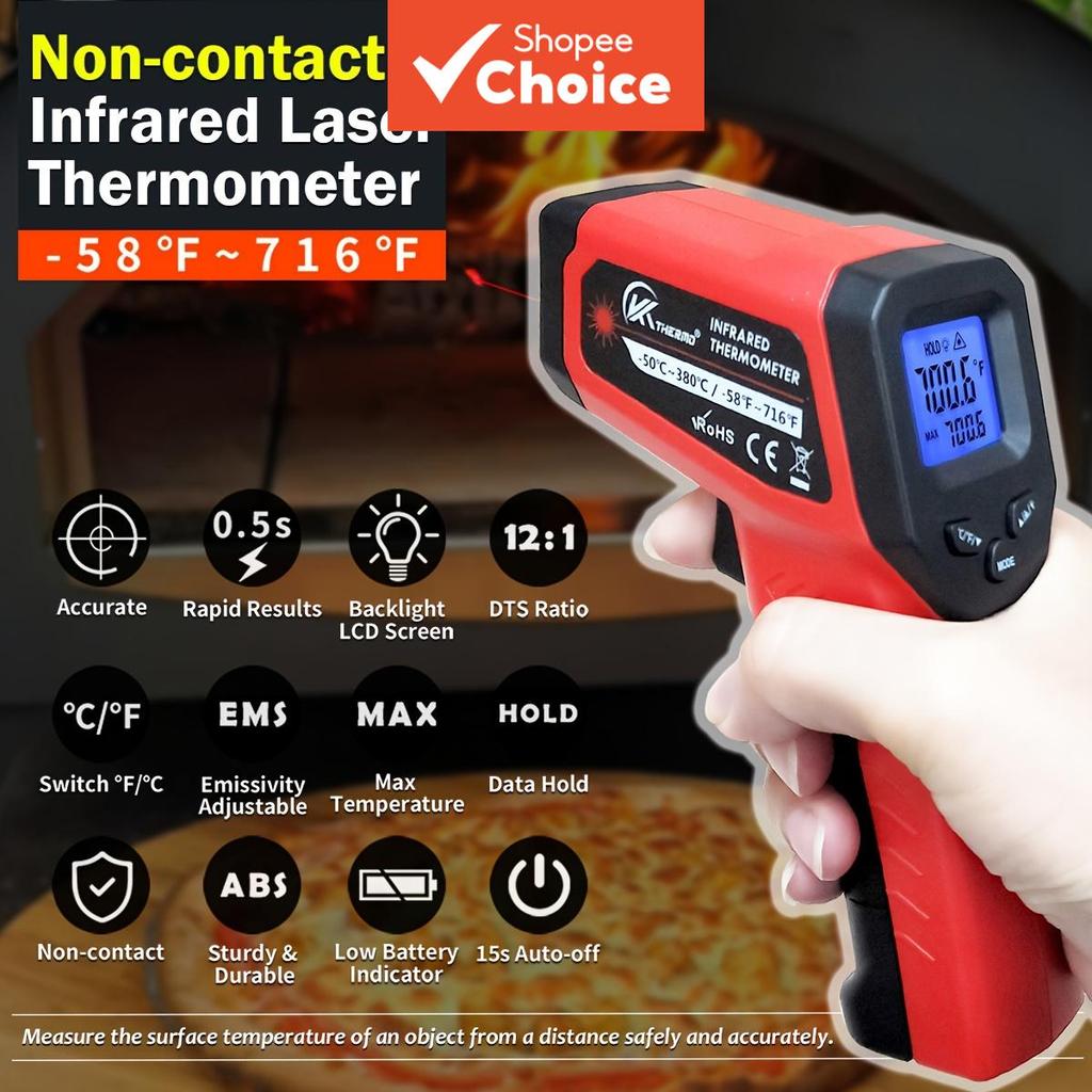 Termômetro Infravermelho Sem Contato Pistola De Temperatura A Laser-50 380C LCD Mais Vendido