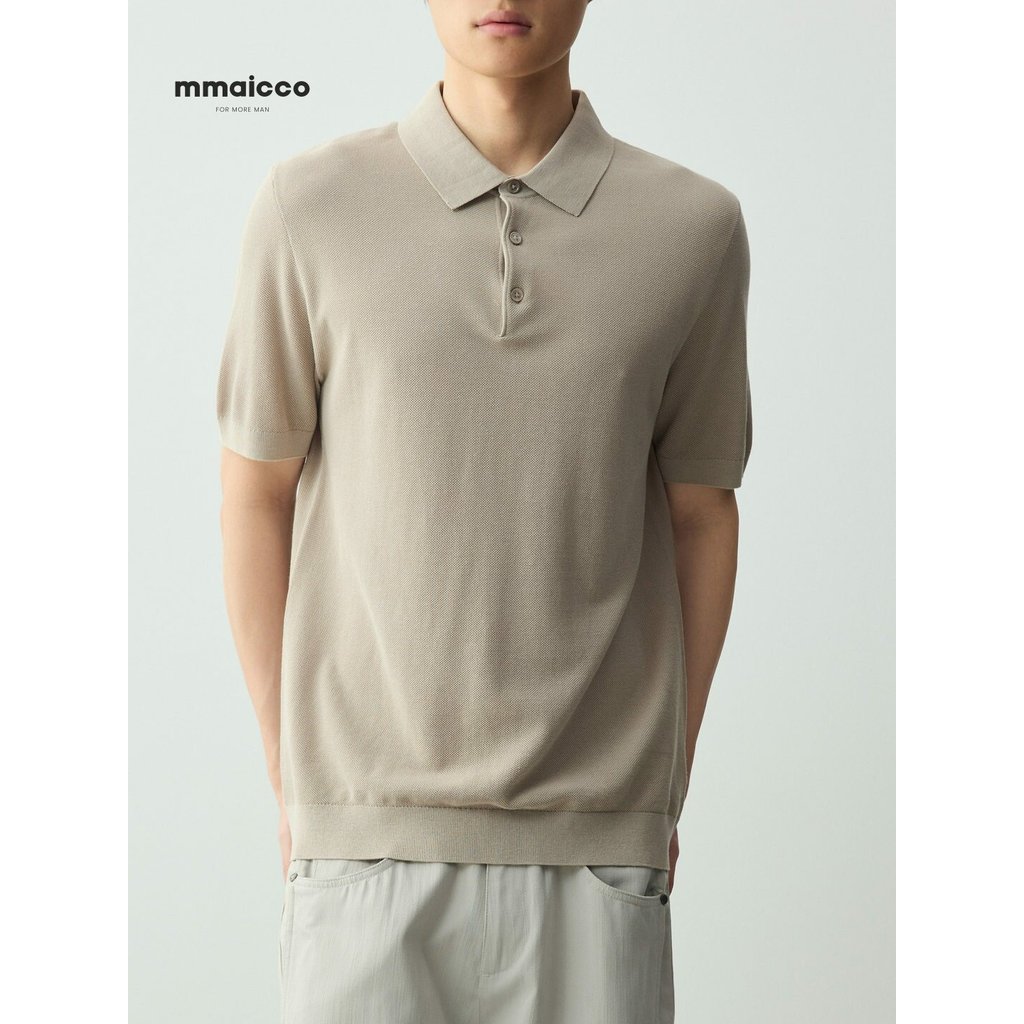 Momaike roupas masculinas Gaozhi Commuter seda linho algodão de manga curta camiseta masculina 2026 verão novo estilo es