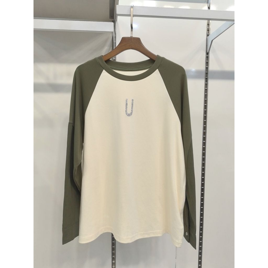 Cor grávida estilo primavera roupa de maternidade manga comprida algodão puro camiseta para maternidade Patchwork Top