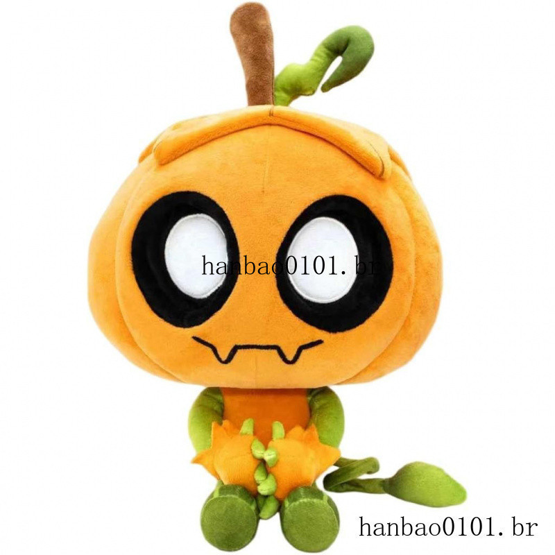 Brinquedo de pelúcia Dandy World Goody Halloween, 30 cm, formato de abóbora laranja, com distintivo em forma de coração,