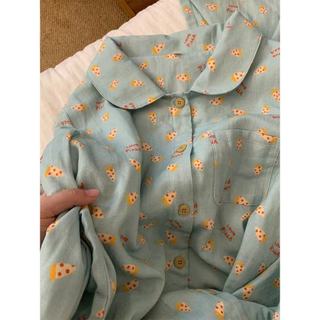 Conjunto De Pijama Feminino Nuvem Algodão Lapela Manga Comprida Calças Coreano Loungewear