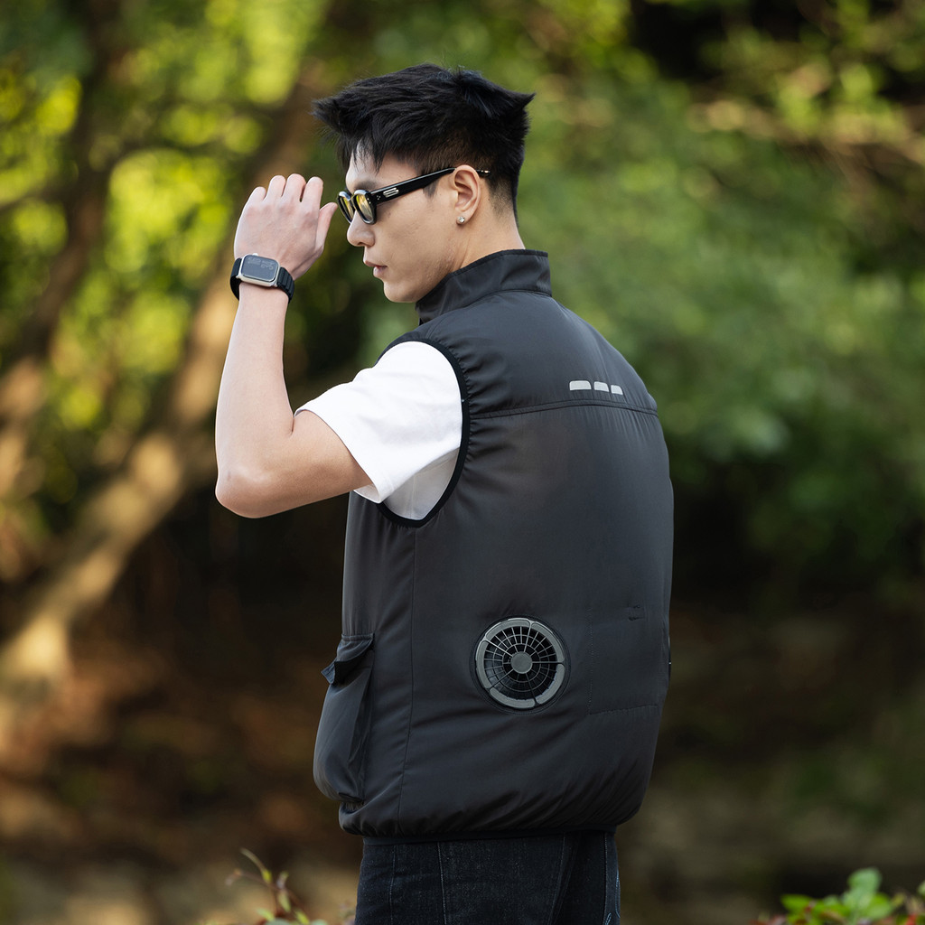 2026 Novo estilo de gola alta colete roupas de ar condicionado masculino verão ventilador de resfriamento roupas