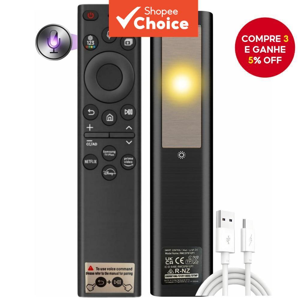 Substituição do Controle Remoto de Voz BN59-01385A para Carregamento Solar, TVs 