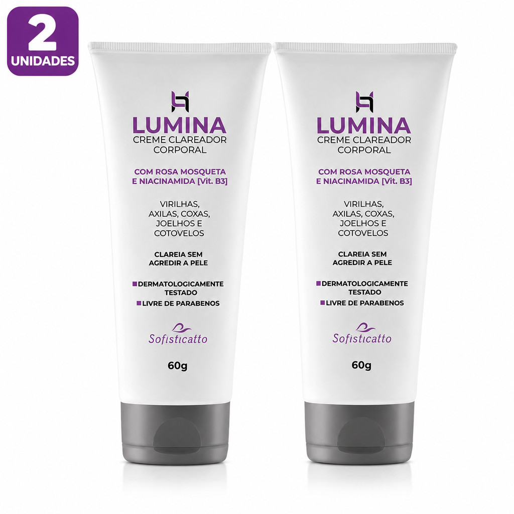 Creme Clareador Corporal Lumina 60g Rosa Mosqueta Niacinamida Axilas Virilhas Joelhos Original
