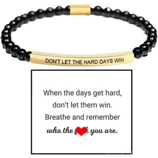 xuzhiyuan DON’T LET THE HARD DAYS WIN Gold Beaded Bracelet Letter Christian Faith Inspiration Bracelets Birthday Gifts f