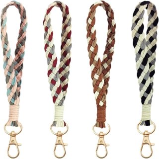 Chaveiro Boêmio, pulseira quadrada de couro colorido tecida à mão com chaves, chaveiro feminino fácil de transportar.