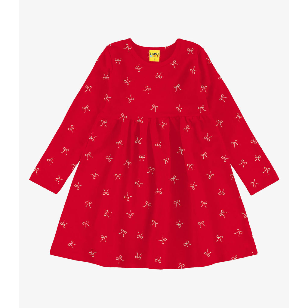 Vestido Manga Longa Infantil Rovi Kids Vermelho