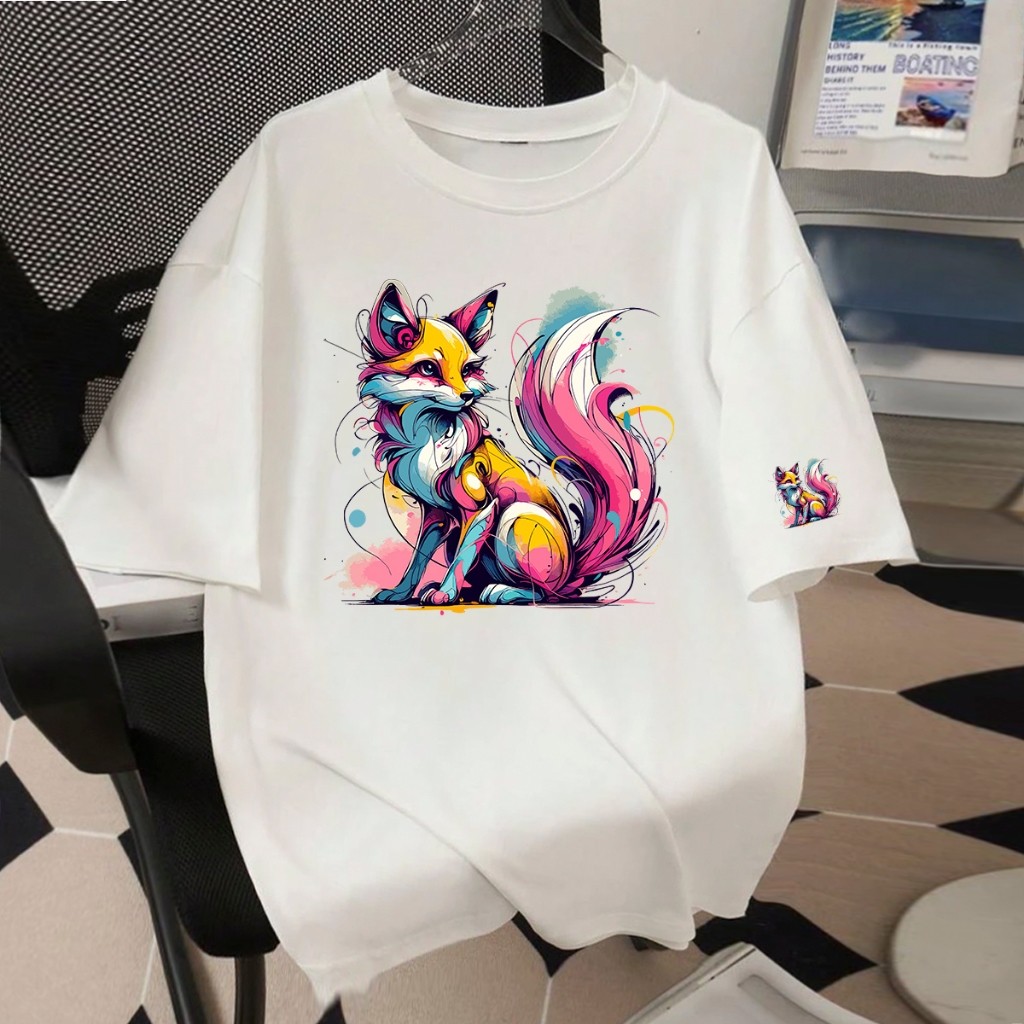 Camiseta Oversized Camisetão de luxo Larga Feminina Fofa Estampa Confortável 100% Algodão Casual
