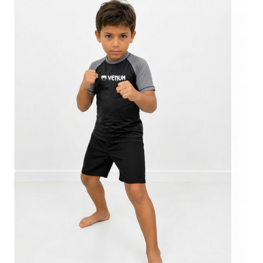 rash guard infantil kit 2 unidades luta academia futebol esportes infantil lazer mma jiu jitsu