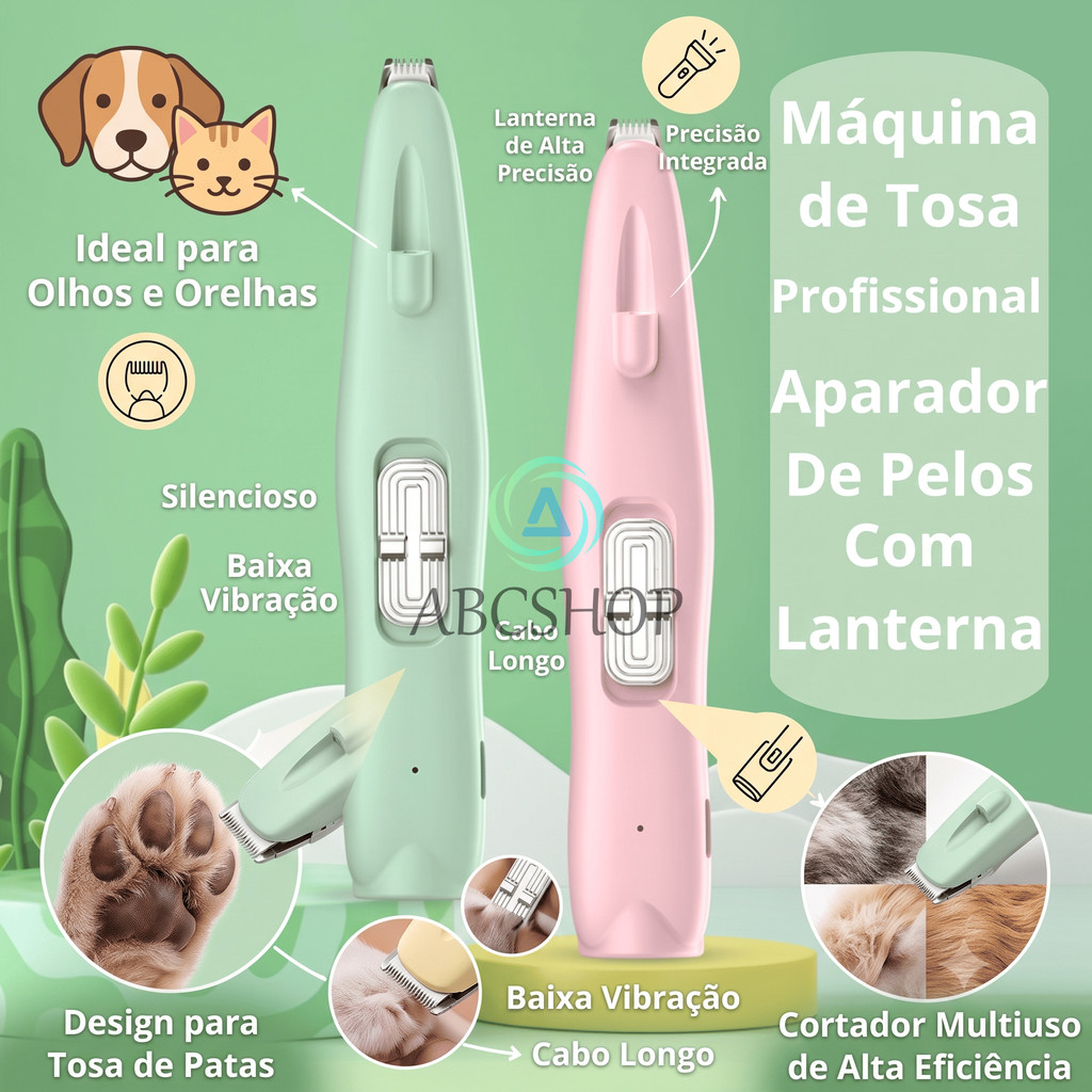 Máquina de Tosa para Pata Olhos Orelha Pet Cão Gato Profissional Aparador De Pelos Cortador