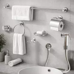 Kit Ducha Higiênica 1,20 m Acabamento Registro C40 Padrão Deca 16 Estrias 5 Acessórios Banheiro