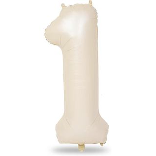 Balão bege de 40 polegadas para decoração de primeiro aniversário, grandes balões de número autoinfláveis de fo