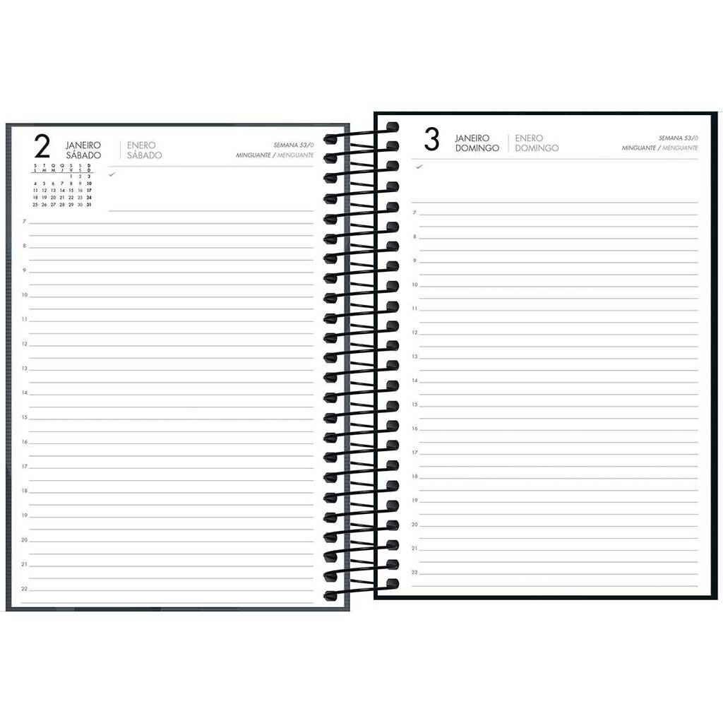 Agenda executiva espiral diária Spot Masculina 187x129mm 2027 Tilibra