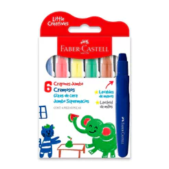 Giz de cera Little Creatives Jumbo básicos com 6 cores 224006 Faber-Castell