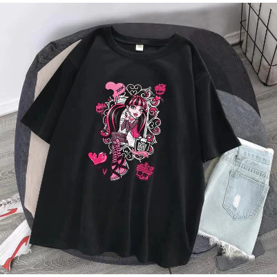 Camiseta Estampada Unissex Personagem Draculaura Monster High 100% Algodão Personalizada Casual