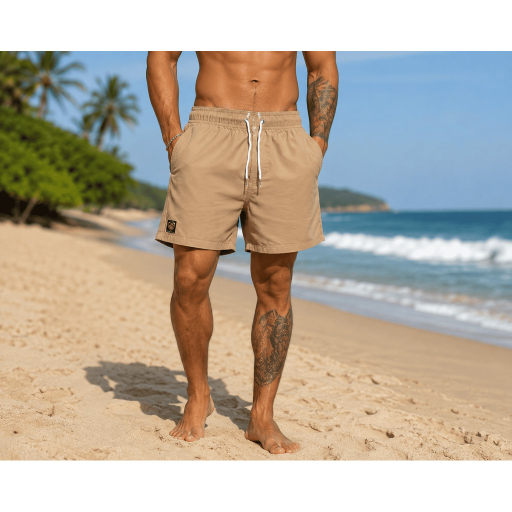 Short com Elastano Bermudinha Masculino Bermuda Praia Mauricinho de Tactel Lisa