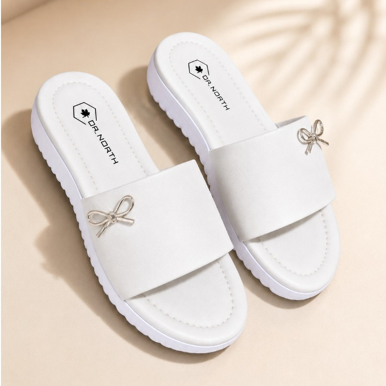 Sandália Feminina Casual Slide Laço Estilosa Moderno Leve Confortável Resistente Acessível