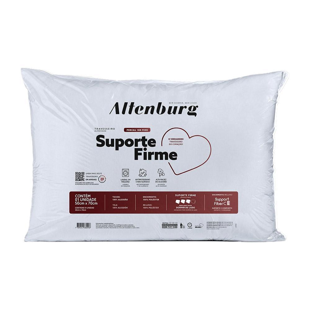 Travesseiro 50x70cm 180 Fios Percal 100% Algodão Suporte Firme Altenburg