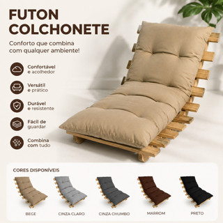 Futon Colchonete Dobrável 120x60x9cm Almofada para Pallet Sofá Banco Jardim Varanda Premium