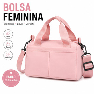 Bolsa Feminina de Mão e Transversal Casual Grande Capacidade com Zíper Alça Ajustável 8 C…
