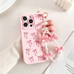 Capinha Capa Para Motorola Moto E13 E14 G04 G10 G20 G22 G24 G34 G53 G54 G84 Silicone À Prova de Choque Laço rosa