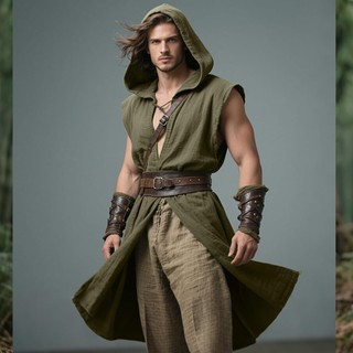 Novo Robe Medieval com capuz masculino Viking pirata período renascentista assassino jogar traje