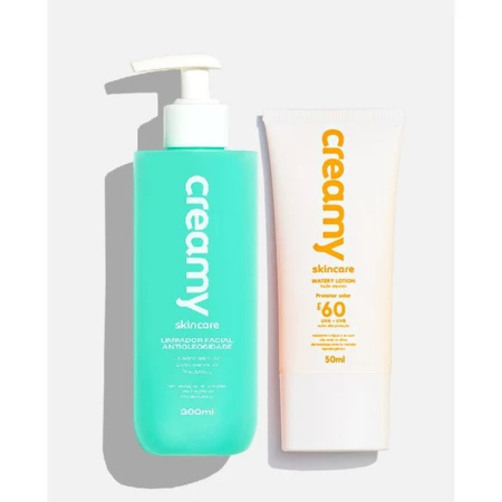 Duo Limpador Antioleosidade + Protetor Solar - Creamy
