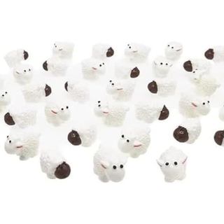 40 Peças de Mini Figuras de Rebanada de Ovelhas Brancas - Decorações para Bolos/Cupcakes, Decoração de Terrários e Paisa