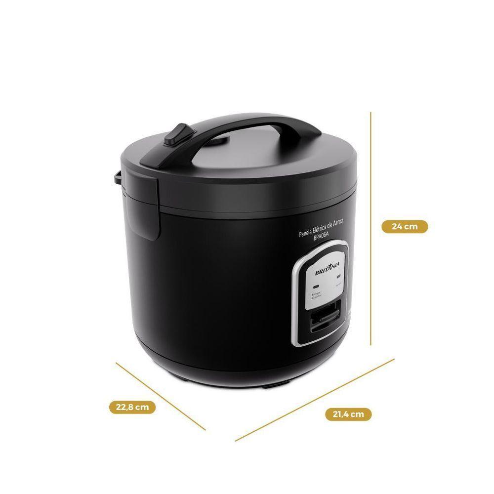Panela de Arroz Elétrica Britânia BPA06A 2L 400W Revestimento Antiaderente Preto 110V · foto 2