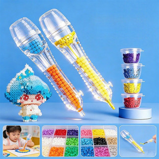 Kit de 1000 Peças de Miçangas Fusíveis DIY, Brinquedo de Artesanato 3D com Acessórios, Brinquedos Educativos para Crianç