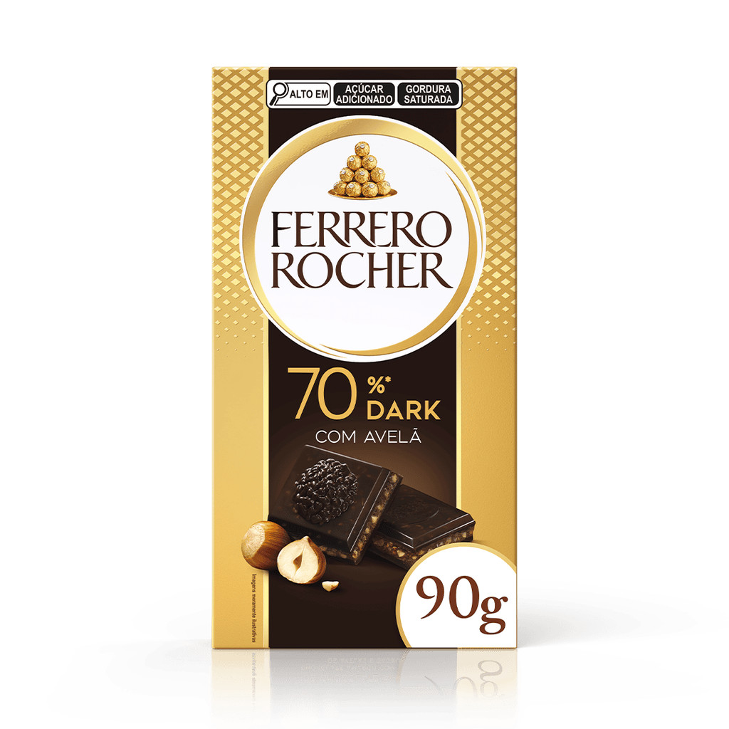 Ferrero Rocher Tablete dark com avelã 1 unidade 90g
