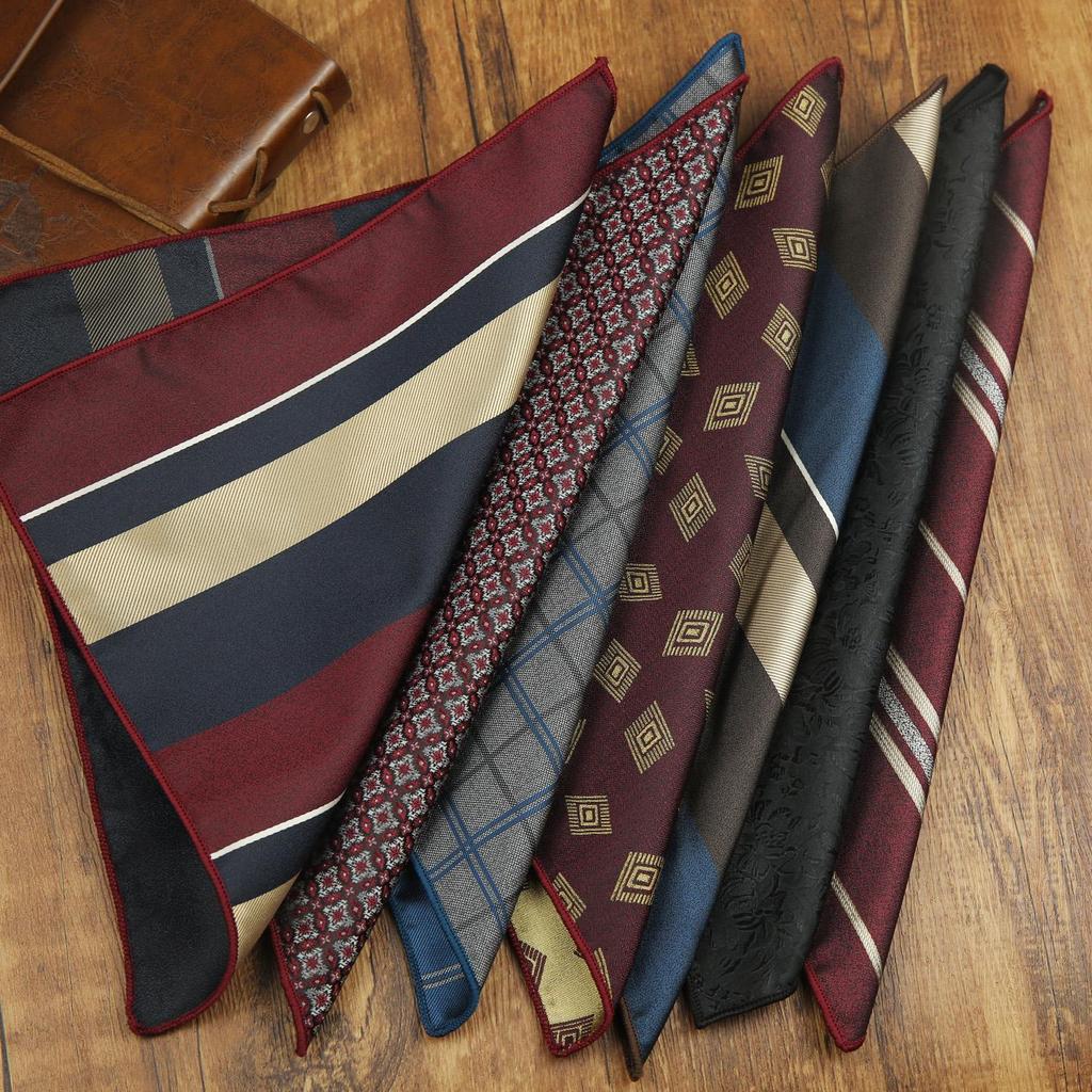 Lenço quadrado pequeno roupas masculinas moda poliéster seda acessórios da moda padrão Retro variedade acessórios mascul