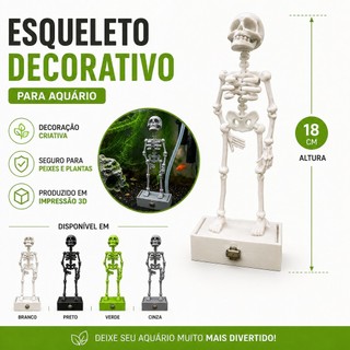 Decoração para aquário PETG divertido com esqueleto dançante engraçado 18CM PETG ou ABS