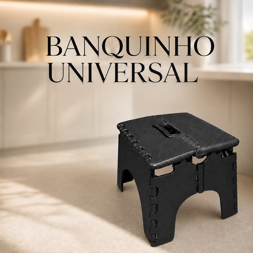 Banqueta Banquinho Plástico Dobrável Reforçado Compacto Multiuso