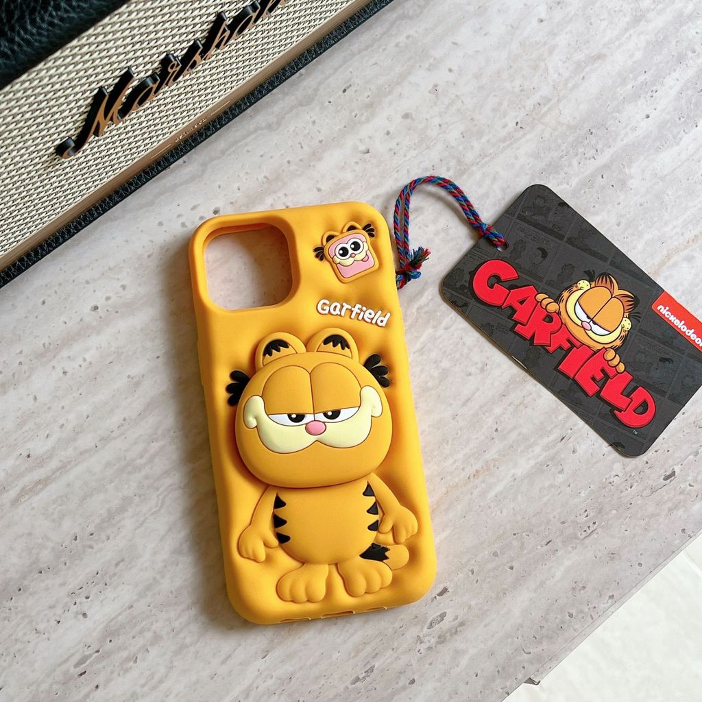 Adequado para Anti-13 Apple Garfield Chassis Hand Cartoon Shock 11iphone141612Suporte 15promax