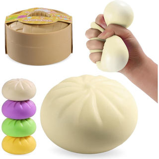 Brinquedo Squishy de Dumpling Gigante, Mega Dumpling com Caixa de Vapor, Dumpling Squishy Colorido, Bola Sensorial Grand