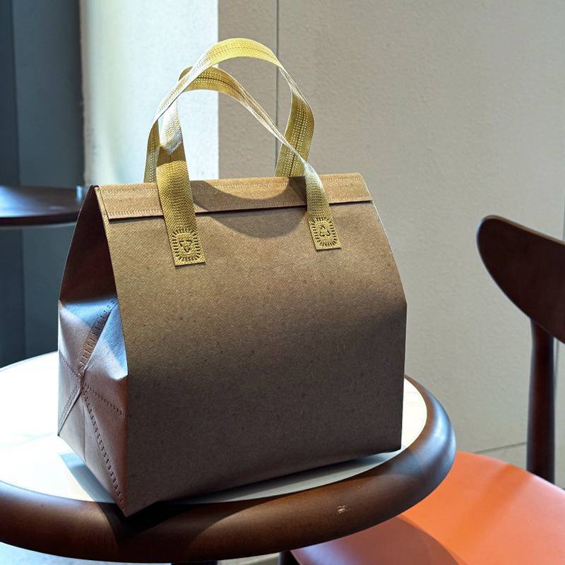 Capacidade Sacos De Isolamento Não Tecido Tote Portátil Para Café Comida Bolo Bebidas Pacote Entrega Manter Quente Frio
