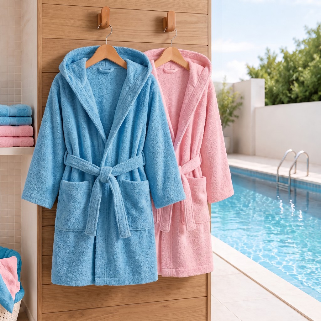 Roupão de Banho Infantil Atoalhado Piscina Menino Menina