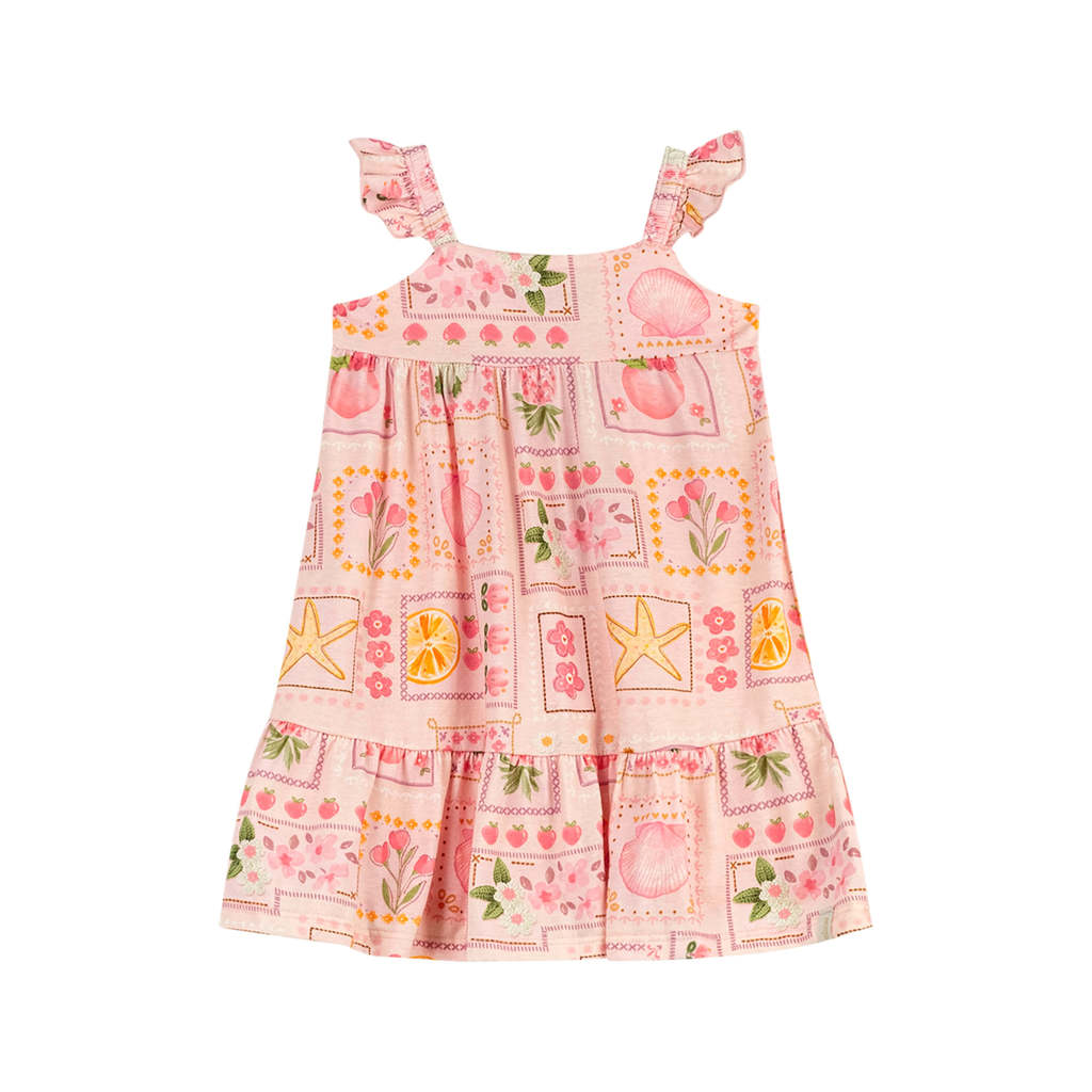 Vestido Infantil Menina Estampa Verão Elian Rosa