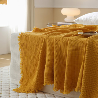 Cobertor de gaze de algodão macio estilo simples, cobertor para sofá, toalha de extremidade de cama, cobertor de avião d
