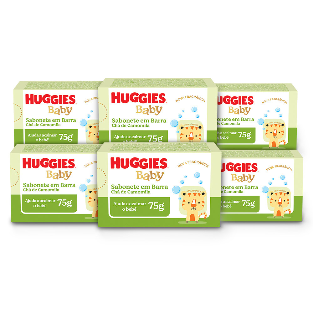 Kit 6 - Sabonete em Barra Huggies Camomila 75g