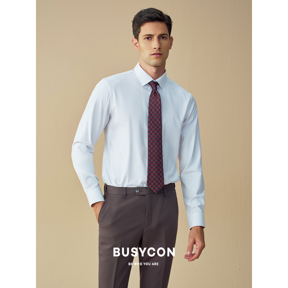 Camisa masculina de manga comprida branca trabalho de negócios High-End padrinhos terno camisa terno ferramentas camisa 