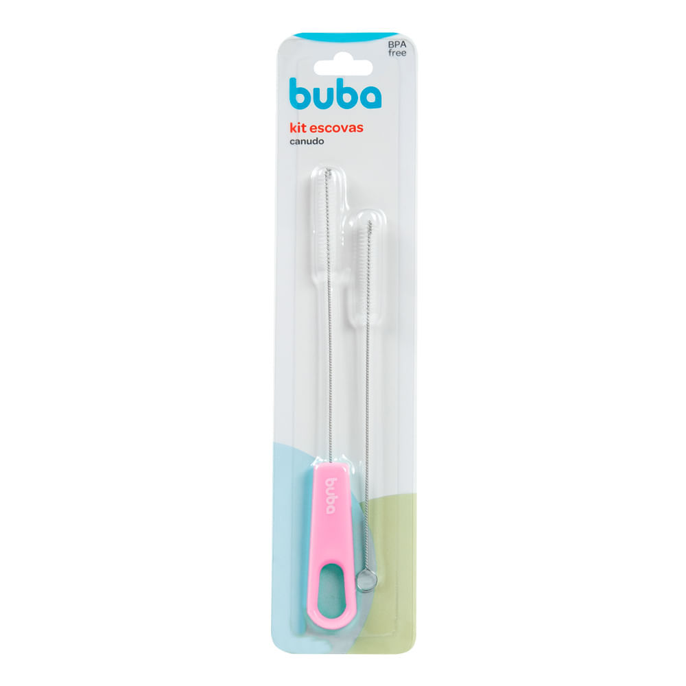 Kit Escovas de Limpeza Canudo Buba 2 Unidades