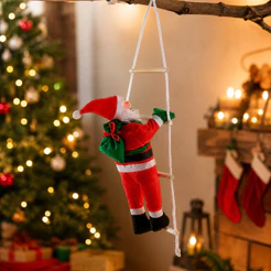 Papai Noel Escalador 30 40 60cm na Escada Enfeite Natalino para Porta Janela Parede Decoração de Natal